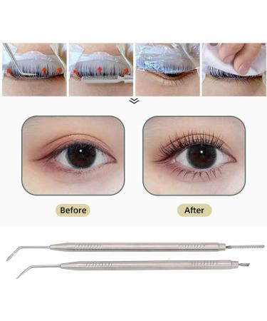 Eyelash Lift Separator Tool Comfortable Grip Tail Comb Metal Lash Lift Rods Stainless Steel for Beauty Salon (Silver) - Buy Online on GoSupps.com
