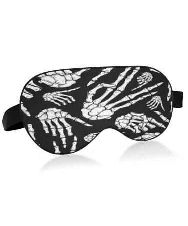 Breathable Sleeping Eyes Mask Halloween Skull Hands Cool Feeling Eye Sleep Cover for Summer Rest Elastic Contoured Blindfold for Women & Men Travel