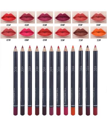Buy Long Lasting Lipstick Pen Set - 12 Colors Eyeliner & Lip Liner Pencil for Women & Girls - No Irritation | International Shipping - Buy Online on GoSupps.com