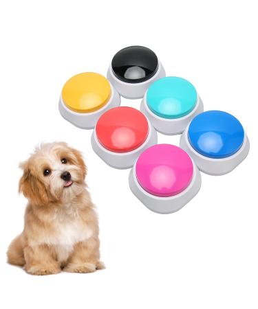 Gugxiom 6 pieces Dog Talk. Acceptable training number 30 seconds buzzer dog for dog training dogs intelligence toys gifts for dogs -6 colors in the set yellow