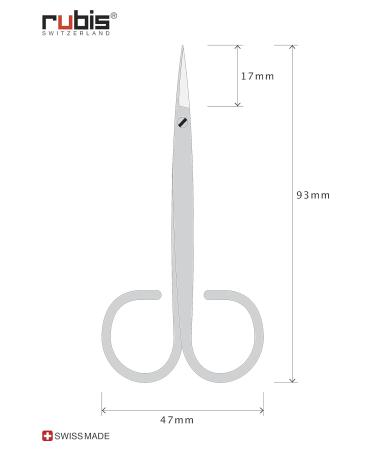 Rubis Classic Curved Nail Scissors - High-Quality Pointed Professional Fingernail & Cuticle Scissors for Precision Care - Buy Online on GoSupps.com