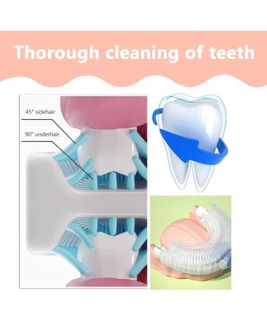 Children's U-Shaped Toothbrush Set - 2-Piece 360 Silicone Toothbrushes for Kids Ages 2-4 (Pink & Green) - Optimal Oral Care - Buy Online on GoSupps.com