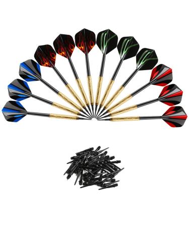 Accmor 12 Pcs Darts Plastic Tip, Soft Tip Darts Set, 14g Plastic Tipped Dart, Attach Extra 36 Black 2BA Replacement Tips, Soft Tip Darts for Electronic/Plastic Dartboard Red ,Blue, Green-Classic