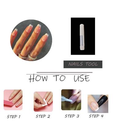 MISUD Glossy Square French Tip Fake Nails - 24Pcs | Pearl Acrylic Designs | White Glue-on False Nails for Women & Girls - Buy Online on GoSupps.com