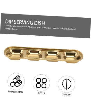HOMSFOU 1Pc Condiment Dishes Side Seasoning Dish Divided Sauce Dishes dip Dishes Japanese dip Bowls Compartment Appetizer Plate Mini Appetizer Seasoning Dishes Small Sushi Headset hot Pot Gold 26.5x8.1cm - Buy Online on GoSupps.com