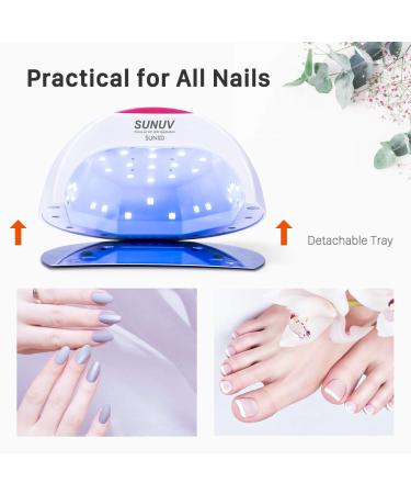 SUNUV 48W UV LED Gel Nail Lamp | Professional Salon Nail Dryer for Gel Polish | 4 Timer Settings | Includes Pink Pad - Buy Online on GoSupps.com