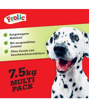 Frolic Dog Food - 7.5kg Multi Pack with Beef Carrots & Grains - 5 x 1.5kg Fresh Packs - Premium Dry Food for Dogs - International Shipping Available - Buy Online on GoSupps.com