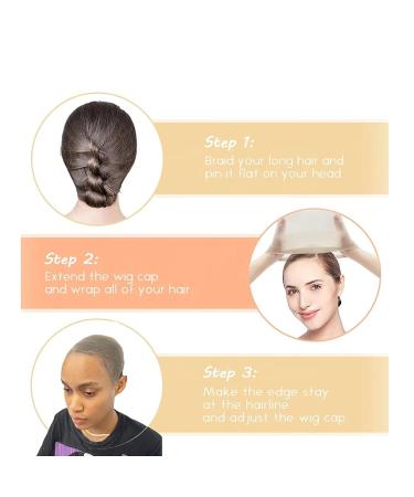HD Lace Front Wig Caps for Women - Nude Stretchy Nylon Stocking Caps (2 PCS) - Buy Online on GoSupps.com