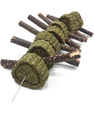PeSandy Bunny Chew Toys for Teeth 2PCS Organic Apple Wood Molar Sticks with Timothy Hay Circles for Bunny Chinchilla Guinea Pig Hamsters Holland Lop Prairie Dogs Squirrels Improves Dental Health 2 PCS Apple Stick String - Buy Online on GoSupps.com