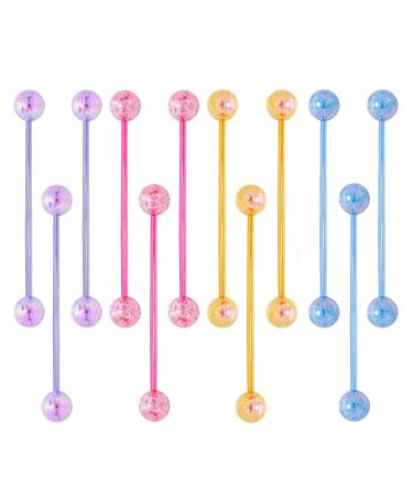 12-Piece Set of Double-Bead Bubble Hair Rope Fruit-Colored Hair Rope Colorful Ball Hair Rope Acrylic Ball Hair Rope Decorative Hair Accessories Suitable for Women and Girls (Four Colors)