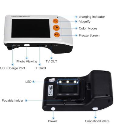 Eyoyo Portable Electronic Video Magnifier Reading Aid 3.5 LCD Screen 2x-25x Zoom - Ideal for Low Vision - Available in Yellow, Blue, White, and Black - Buy Online on GoSupps.com