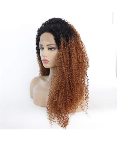 High Temperature Silk Wig Set - Black and Brown Mixed Color Lace Front Chemical Fiber Wig for International Shipping - Buy Online on GoSupps.com