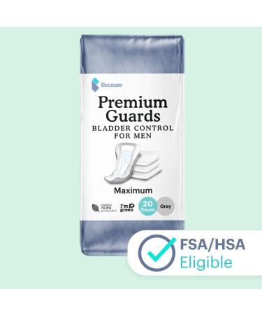 Premium Men's Discreet Bladder Control Liners - Maximum Absorbency - 20 Individually Wrapped Guards - Buy Online on GoSupps.com