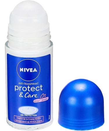 NIVEA Protect & Care Roll-on Deodorant (1 x 50 ml) 48H effective protection cream-inspired deodorant alcohol-free women's care - Buy Online on GoSupps.com