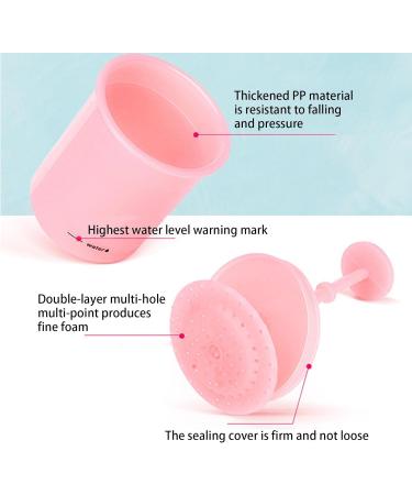 VENCENTE Face Wash Foamer | Portable Manual Face Cleanser Foaming Bottle | Ergonomic Facial Cleansing Tool Skincare Cleanser Foam Maker for Travel Household Pink - Buy Online on GoSupps.com