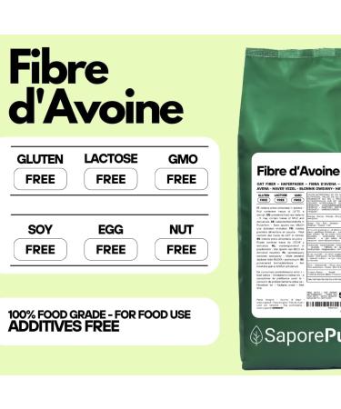 SaporePuro Oat Fiber Powder 500 gr - Gluten Free - Natural source of fiber - Buy Online on GoSupps.com