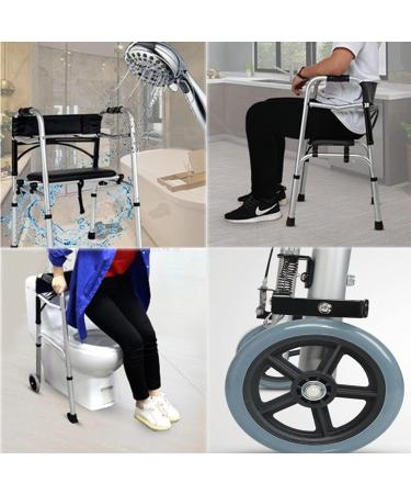 Rollator Walkers Rollators Standing Rehabilitation Elderly Crutches Crutches Four-Legged Stool Multifunctional Crutches Fracture Assist Elderly Walking Aid with Wheeled Crutches Portable Lofty - Buy Online on GoSupps.com