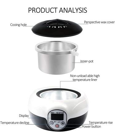 X&Z-XAOY Chauffe-Paraffine Bain De Paraffine Chauffage Rapide pour Les Mains Et Les Pieds Machine Cire De Paraffine Contr le Pr cis De La Temp rature 500ML - Buy Online on GoSupps.com