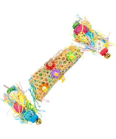 Mipcase 6 Pcs Wood Toys Wooden Toys Robot Toys Parrot Toys Bells Bird Chewing Tool Foraging Toy Set Conical - Buy Online on GoSupps.com