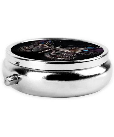 Science Butterfly Round Pill Box - 3 Compartment Travel Organizer for Medications - Portable & Durable - Buy Online on GoSupps.com
