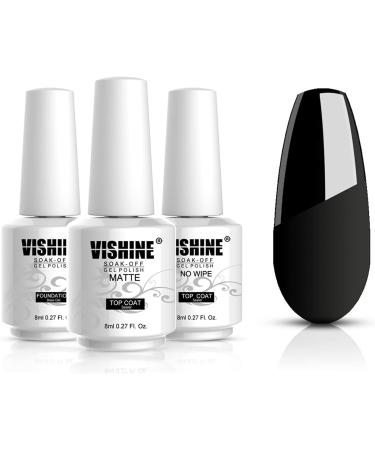 Vishine UV Nail Polish Gel Pink Colours Set 12 Colours Nail Polish Pink Fuchsia Purple UV LED Gel Series Soak Off Base Top Coats Matte Top Coat Set 8 ml - Buy Online on GoSupps.com