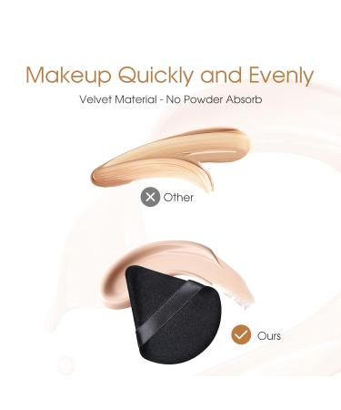 Triangle Makeup Powder Puff - Soft Reusable Velours Sponges (6 pcs | Black) for Flawless Application - Buy Online on GoSupps.com