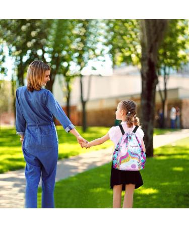 Kids Mermaid Drawstring Backpack - Mini Gym Dance Beach Swim Travel Bag with Water Bottle Holders - Buy Online on GoSupps.com