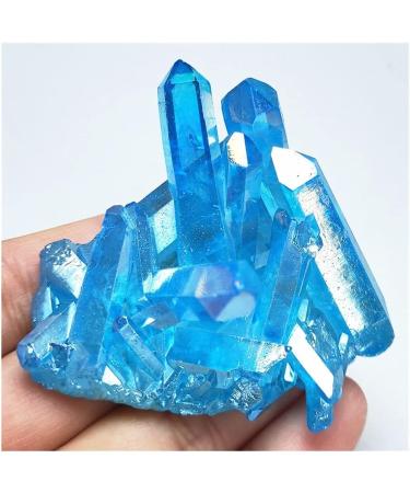 Crystal Titanium Coating Quartz vug Natural Blue Aura Angel Crystal Cluster Gemstone Flower Crystals Crystal Household Crystal Cluster (Size : 110-120g) - Buy Online on GoSupps.com