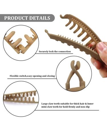 5in Matte Non Slip Banana Hair Clip - Ponytail Holder for Girls and Women (7 Colors) - Buy Online on GoSupps.com