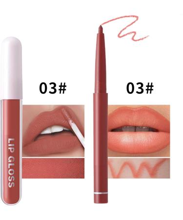  Fravsiu Waterproof Lip Liner Lip Gloss Lipstick Lipliner Pencil Set Moisturizing Lipstick Set Moisturizing Lip Glaze Waterproof Lip Liner Pencil and Lip Gloss Set for Long-Lasting Wear - Buy Online on GoSupps.com