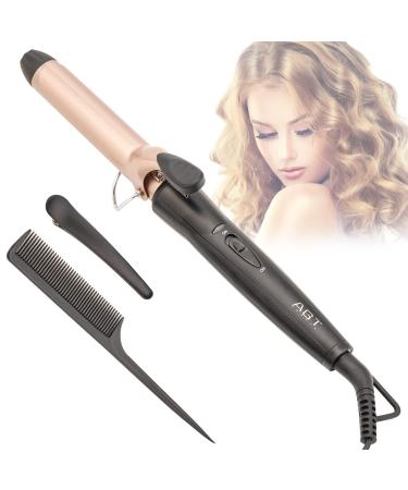 Hair Curling Iron 1 Inch Professional Ceramic Coating Barrel, Hair Curler with ON/Off Button Portable Hair Care Bar Fast Heat Up, Rose Gold