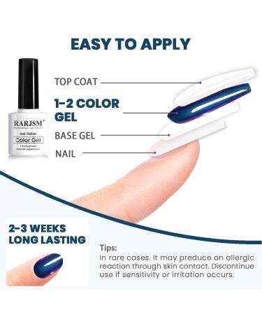 RARJSM Chameleon Gel Nail Polish Set - 6pcs Multichrome Color Changing Shimmer Glitter - Dark Blue Purple Orange Green - 7.5ml Soak Off Chrome Varnish for Stunning Nail Art - Buy Online on GoSupps.com