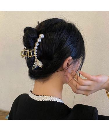Pearl Hair Claw Clip for Thick Hair - Elegant Metal Hair Accessory for Women - Strong Hold Jaw Clip for Styling - 1Pc Style 3 - Buy Online on GoSupps.com