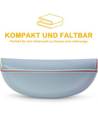 Mojinl Silicone Baby Bibs - 3 Pack Waterproof Feeders with Collecting Bowl | BPA-Free Toddler Feeding - Blue Green Pink - Buy Online on GoSupps.com
