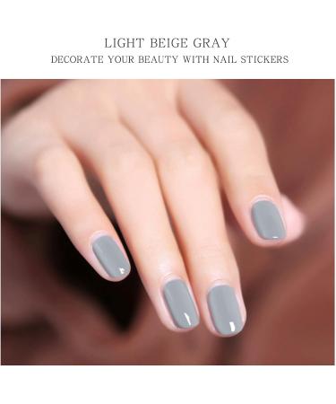 Grey Gel Nail Strips KALEFUL Semi Cured Gel Nail Stickers Nail Art Decoration Design Supplies - Buy Online on GoSupps.com