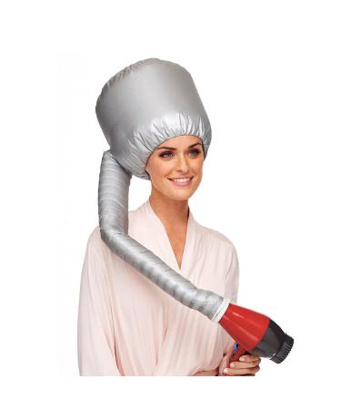 Bonnet Hair Dryer GUHEE Soft Bonnet Hood Hair Dryer Attachment, Adjustable Large Hooded Cap for Drying Styling Curling Deep Conditioning, Portable Hood Bonnet for Hand Held Hair Dryer