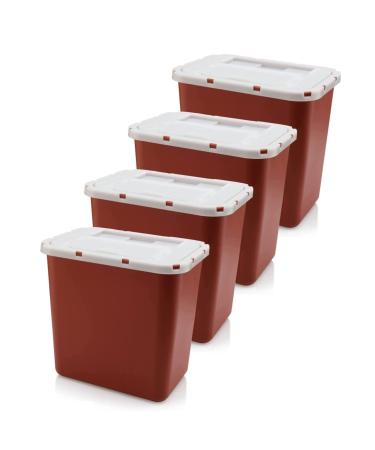 Bulk Professional Sharps Container 2 Gallon | Large Puncture Resistant Biohazard Medical Waste Disposal Box for Safe Needle and Syringe Collection | Approved for Home and Professional use (4)