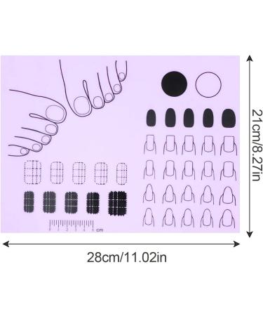 Silicone Nail Mat | Nail Practice Manicure Protector Pad - Professional Nail Sticker Guide Nail Manicure Tools Stamping Mat for Acrylic Fingernails Purple - Buy Online on GoSupps.com