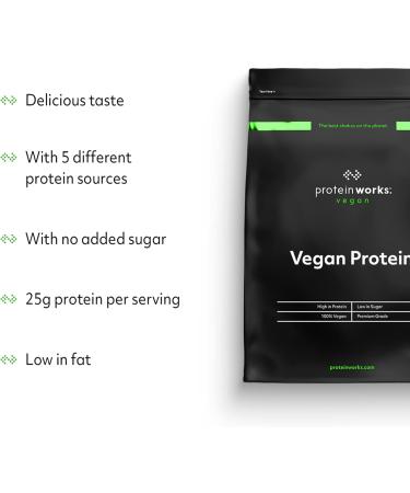Vegan Protein Powder - 100% Plant-Based Gluten Free Low Fat - Vanilla Cream - Protein Works 1kg - Buy Online on GoSupps.com