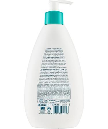 GEOMAR | Moisturizing Body Cream Enriched with Aquatic Mint Hyaluronic Acid Tris Algae 95% Natural Origin Made in Italy 400 ml - Buy Online on GoSupps.com