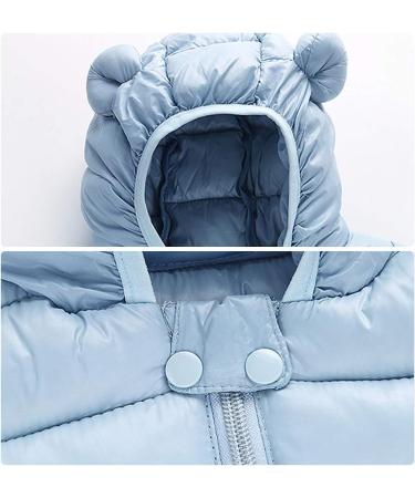 Baby Hooded Puffer Jacket | Winter Coat for Boys & Girls | Blue | 6-12 Months - Buy Online on GoSupps.com