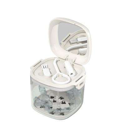 Dnom dose bite can prosthetic box tooth rail box denture container prosthetic box for storage and immersion of oral protection holders and toothed devices white