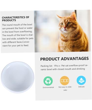 POPETPOP Cat Bowl Rabbit Water Bowl Puppy Feeder Cat Food Bowls Bunny Feeder Water Feeder Food Plate Non-Slip 15.5x4cm White - Buy Online on GoSupps.com