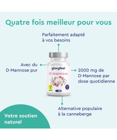 D-Mannose Pure 2000mg Daily Dose 100% Vegan and Natural Highly Bioavailable 90 Capsules No Flavors or Additives Lab Tested - Buy Online on GoSupps.com