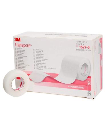 Transpore Surgical Tape by the Box  1/2 (Box of 24 Rolls)