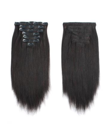 Sassina 10A Real Remy Thick Yaki Straight Clip in Hair Extension for Black Women 18 Inch Natural Color - 120g, 7 Pieces, Double Wefts - YS - Buy Online on GoSupps.com
