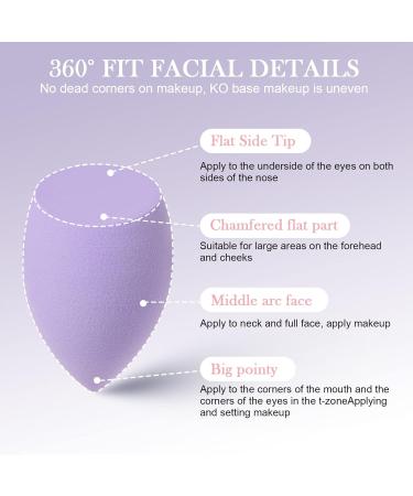 AUAUY 8 Pcs Makeup Sponge Blender Set Beauty Sponge Makeup Sponges for Foundation Multi-color Makeup Sponge Set With 1 holder 1 Storage Tank for Liquid Cream and Powder (Slanted Cut Style) 8pcs Slanted Cut Style - Buy Online on GoSupps.com