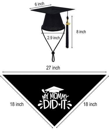 2023 Black Dog Graduation Cap and Bandana Set - Perfect Dog Graduation Gift with 'My Mommy Did It' Design - Buy Online on GoSupps.com