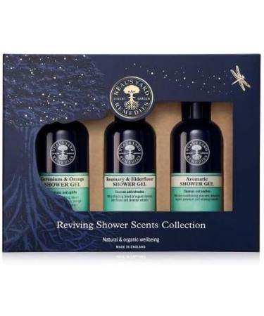 Neal s Yard Remedies Reviving Shower Scents Collection Gift Set | Uplifting Shower Gels With Organic Essential Oils | Vegan Shower Gels Made With Organic Ingredients