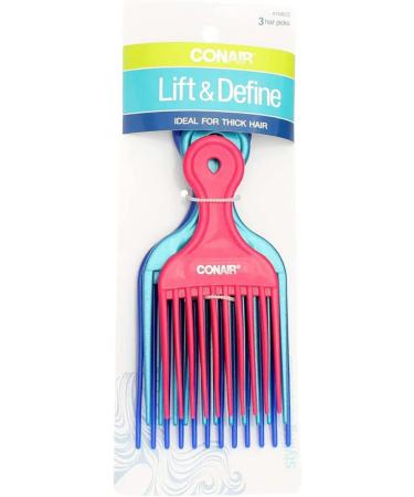 Conair 14493z 3 Piece Pro Styling Hair Lift Combs - Lightweight and Durable - Buy Online on GoSupps.com